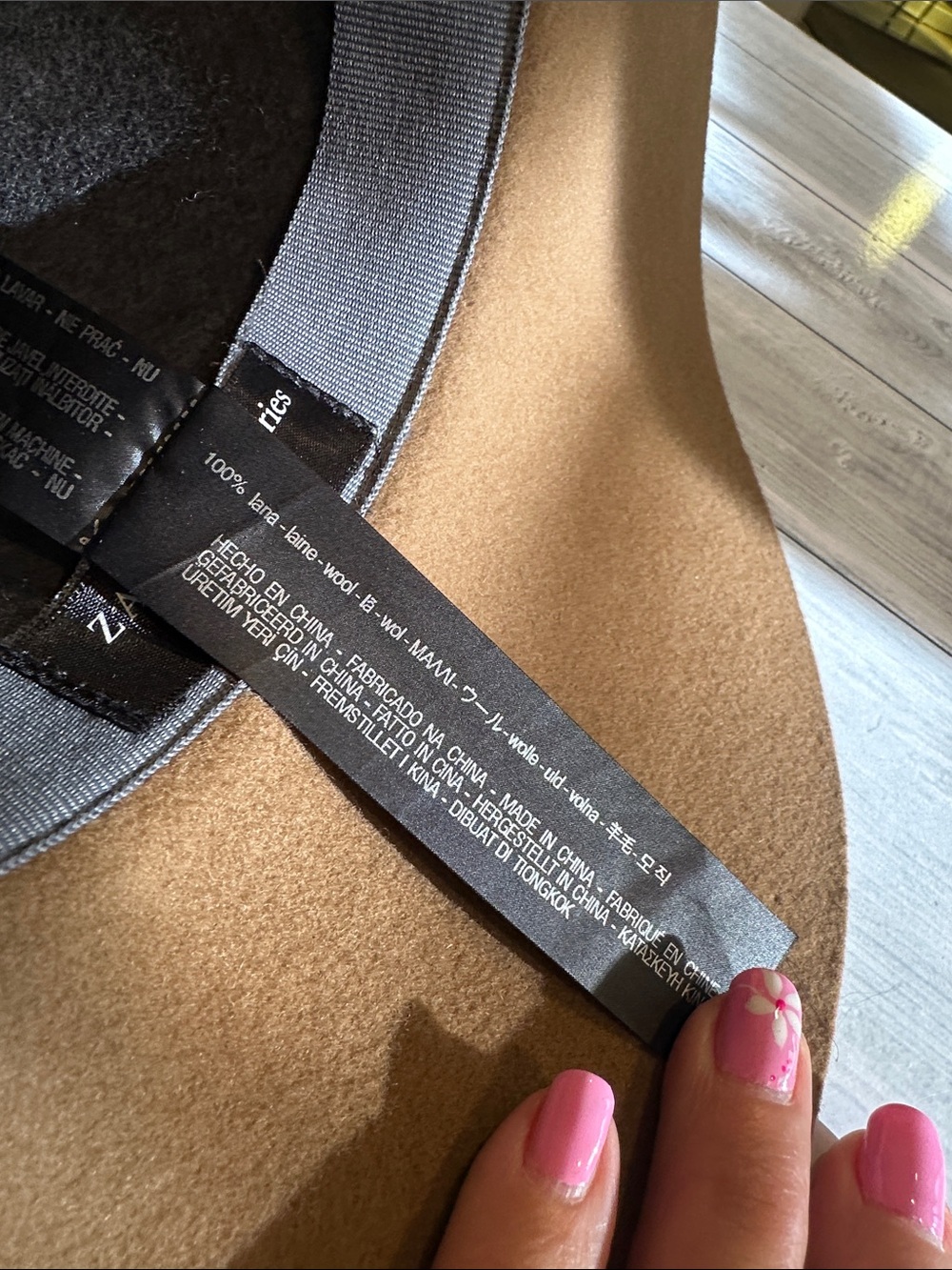 Zara Two-Tone Wide Brim Wool Hat in Brown and Gray • NEW! - Picture 7 of 8